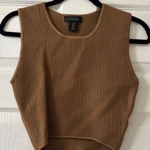 House of Harlow 1960 Women's Tan Ribbed Top